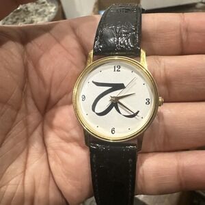 Working Gold-Tone 32mm Case White Dial Watch for Men and Women Arabic Letter